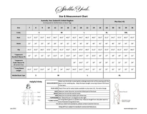 Stella York Size Chart: Master Your Perfect Fit Today